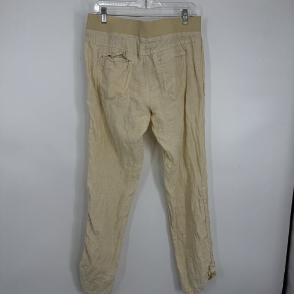 Toad & Co Lina Linen Pants Size Large Ivory Beige Pull on 32" Inseam - Picture 6 of 16